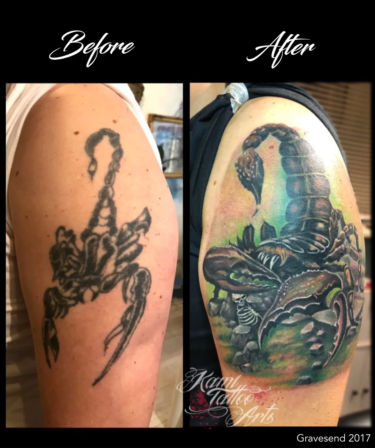 Colour Coverup Scorpio Scorpion Tattoo