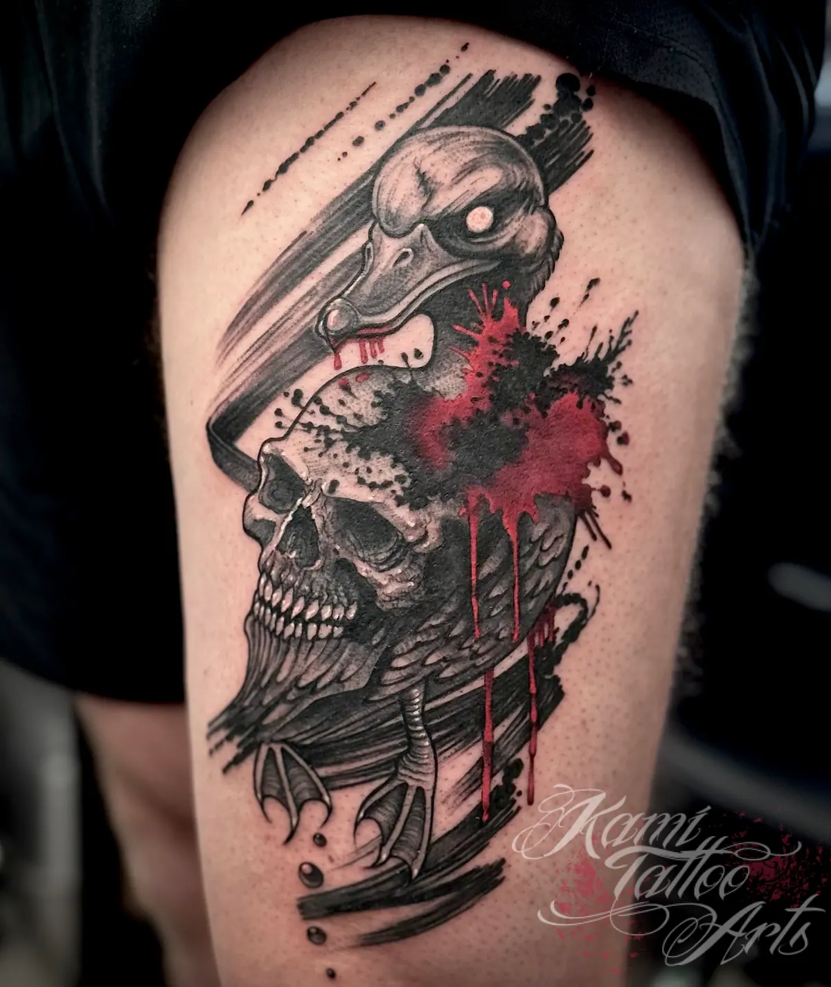 Evil Duck Tattoo Skull Blood