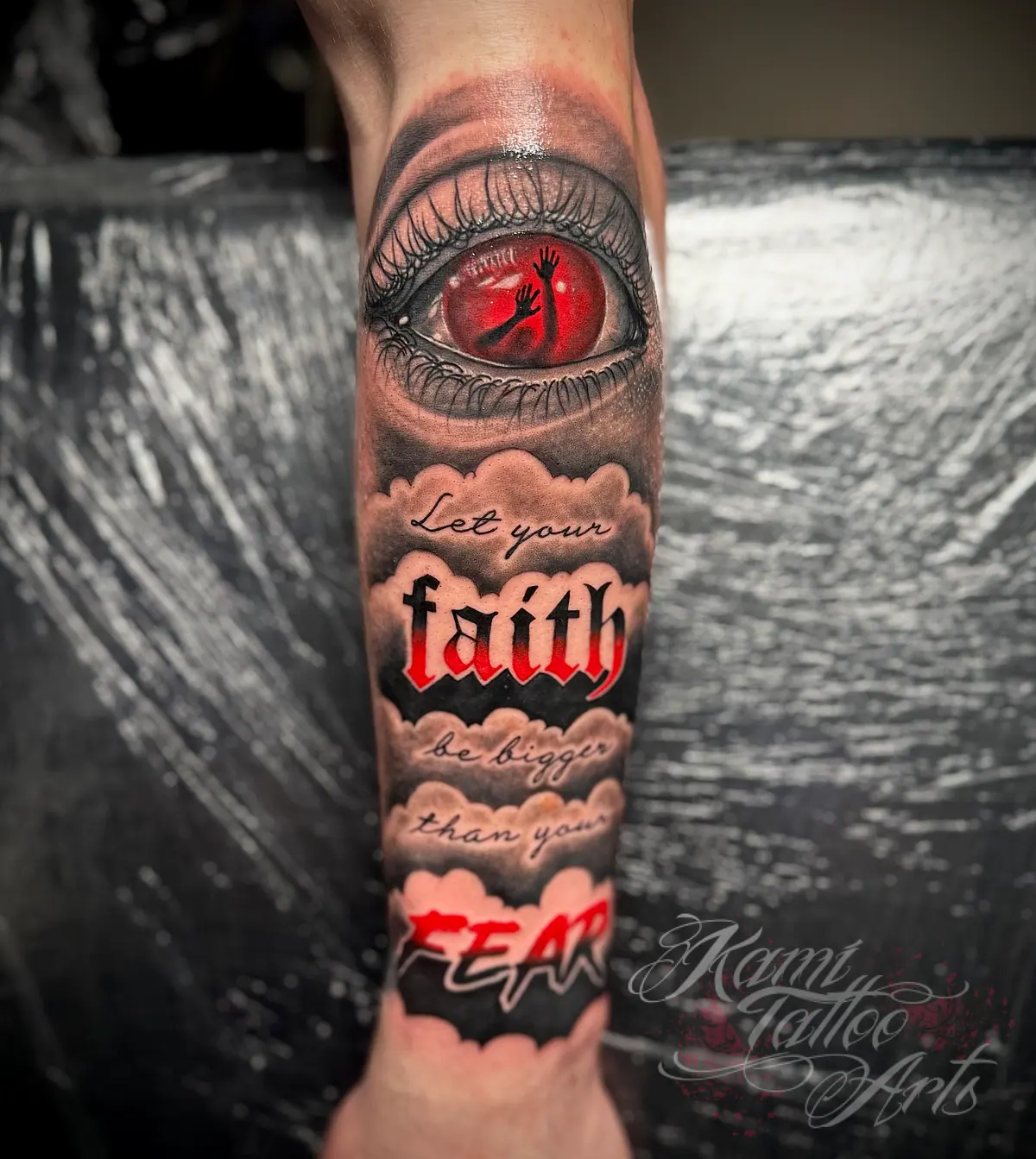 Faith Fear Eye Tattoo