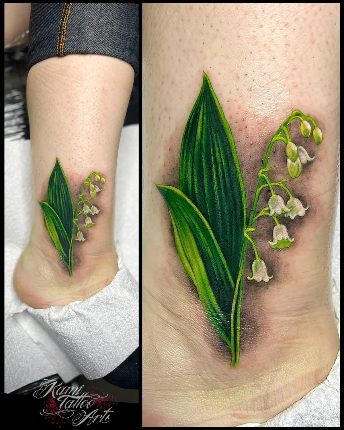 Lily Of The Valley Konwalia Tattoo Ankle Floral Flower Coverup