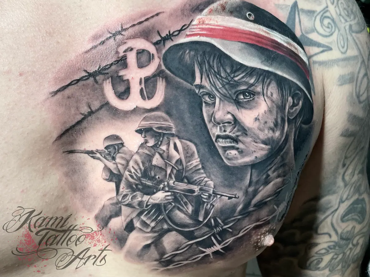 Realism Greywash Powstaniec Pw Polska Walczaca Powstanie Niepodleglosc 11 Listopada World War 2 Tattoo