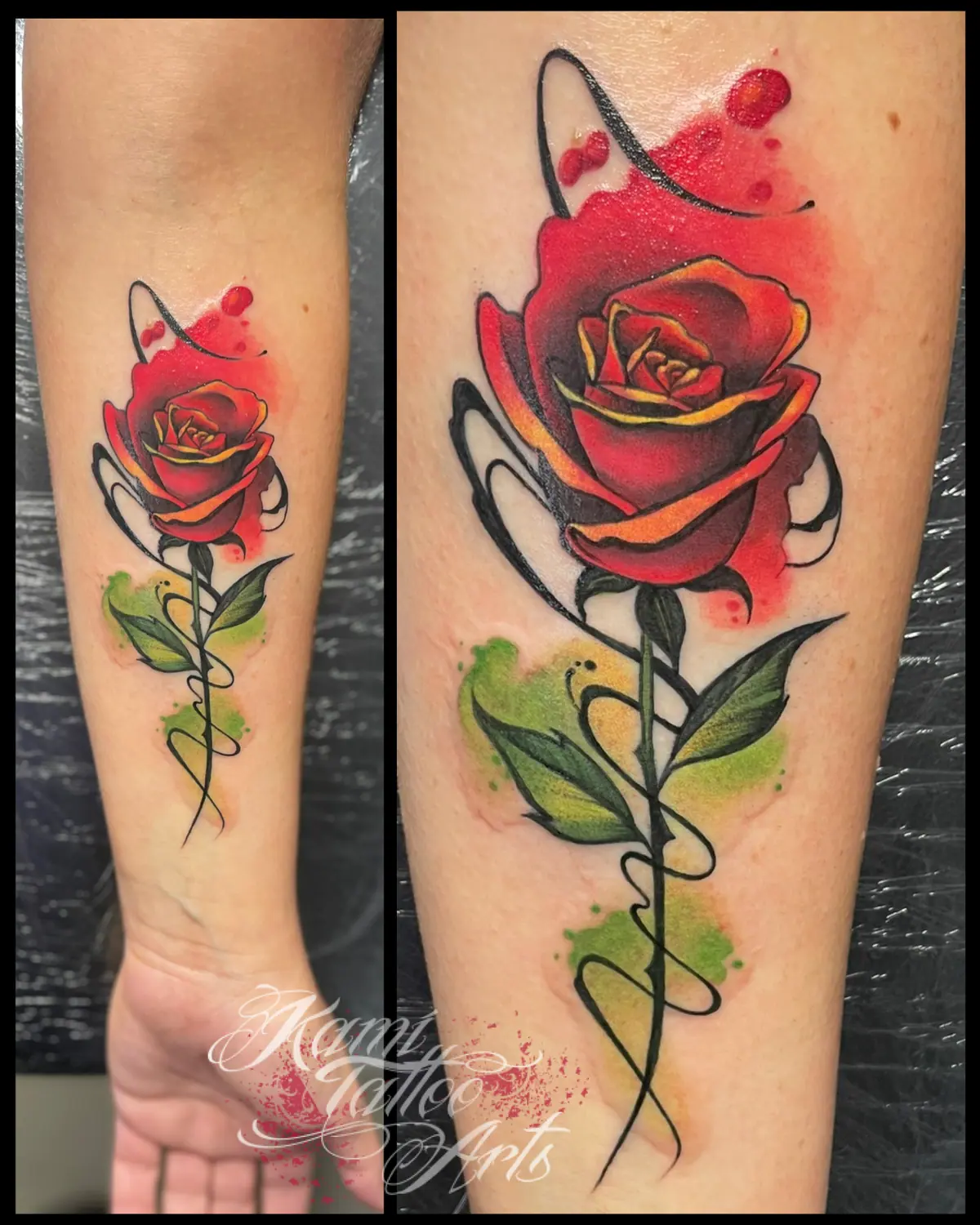 Watercolur Flow Yrose Tattoo