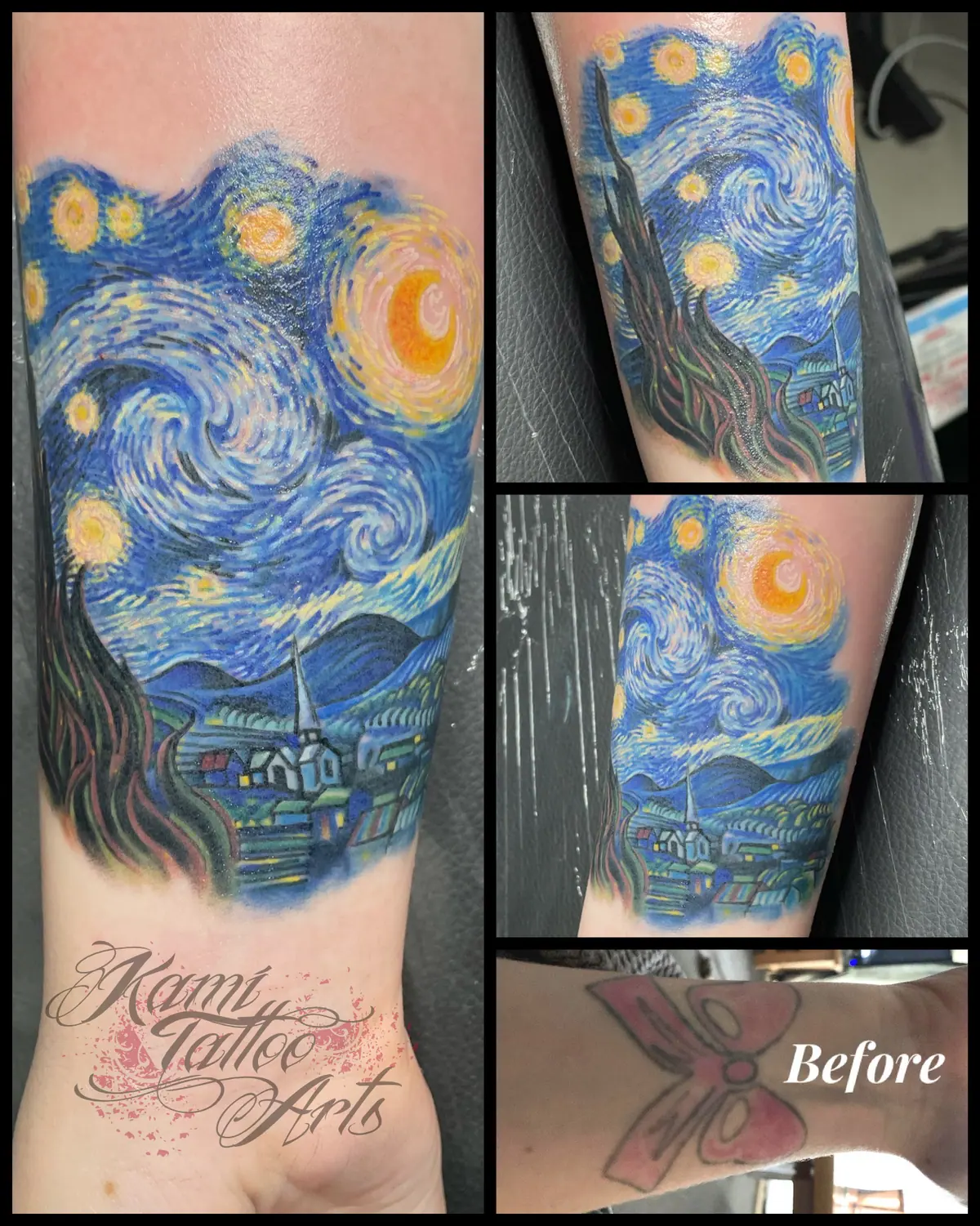 Van Gogh Starry Night Oil Painting Coverup Tattoo Realism Impressionism