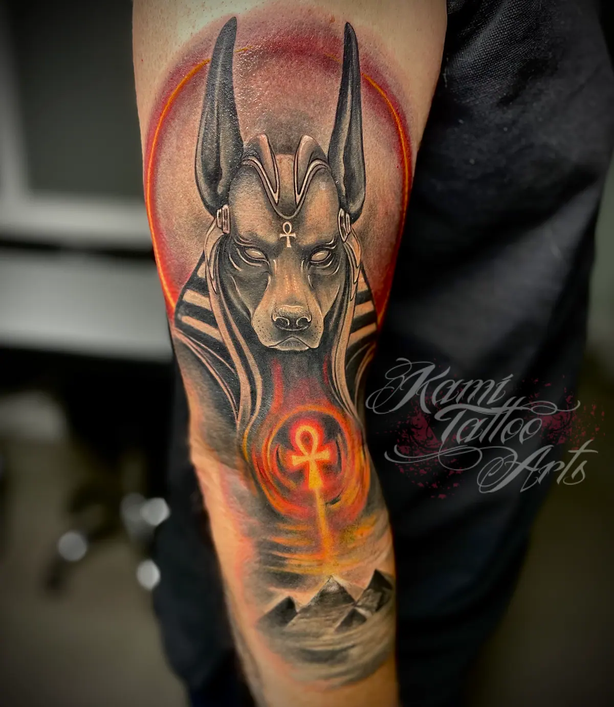 Egypt Tattoo Anubis Pyramids Ankh