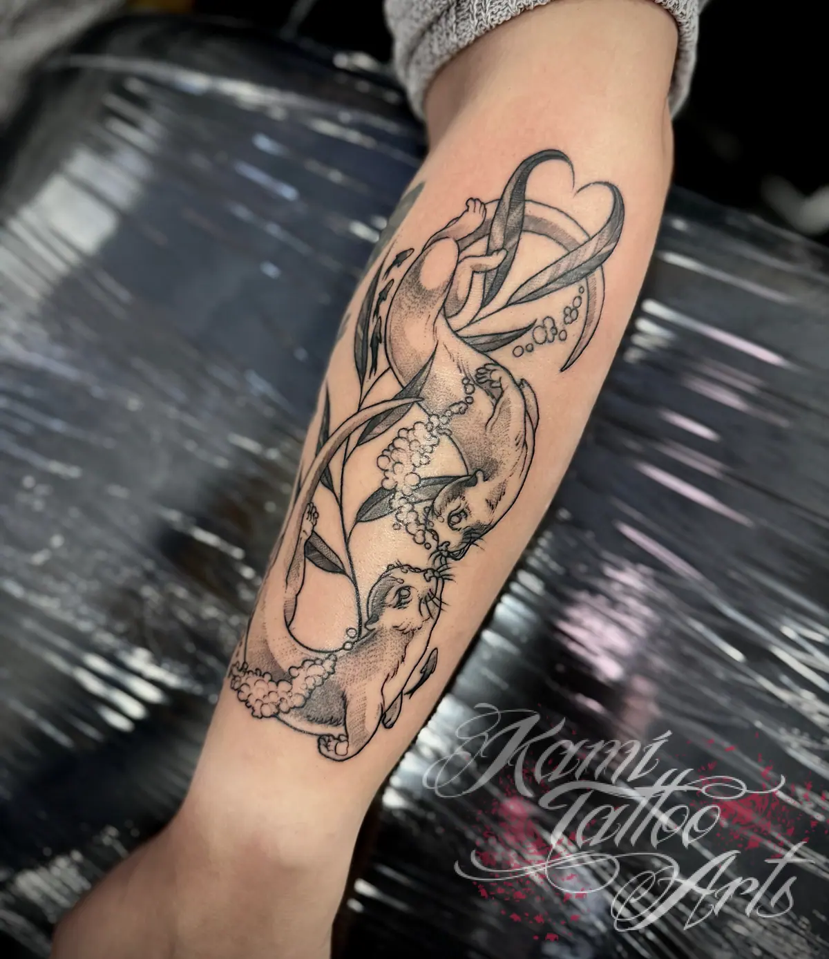 Fineline Otters Infinity Love Tattoo