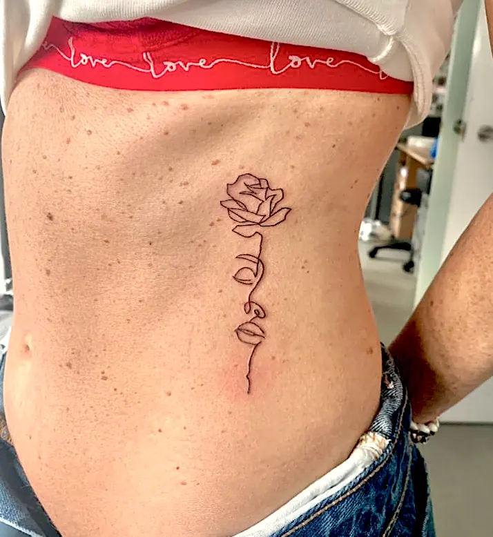 Fineline Fine Line Rose Flower Woman Face Ribs